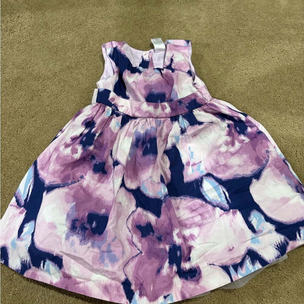 Gymboree Purple and Navy Floral Party Dress